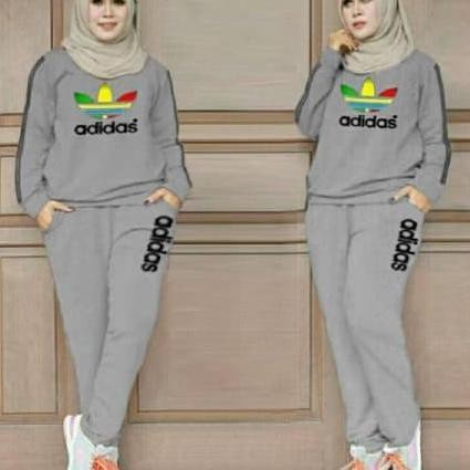 SETELAN BAJU ADIDAS/BAJU OLAH RAGA WANITA/BAJU SENAM/AEROBIC/CELANA TR