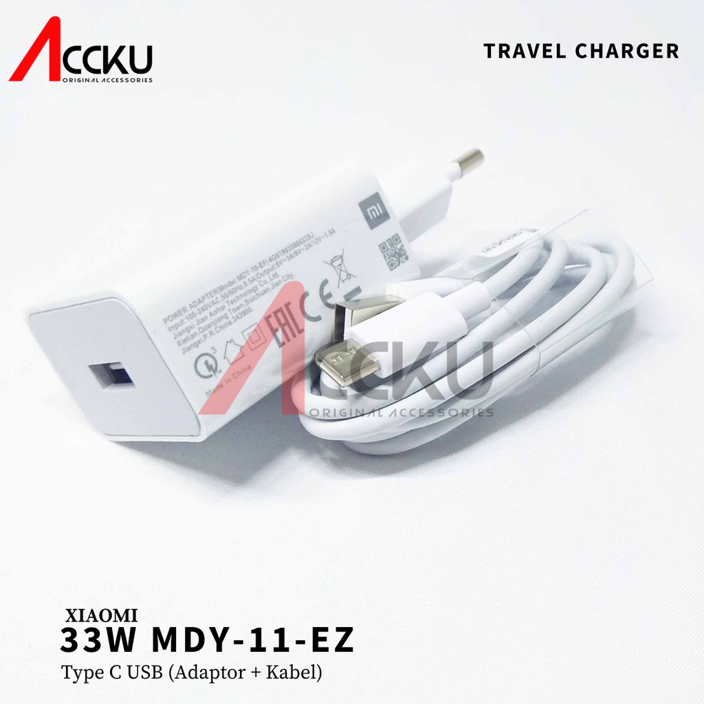 CHARGER XIAOMI REDMI TYPE C Mi 8 9 10 NOTE 7 8 9 10 K20 POCO X3 X2 BLACKSHARK SUPER TURBO FAST CHARGING 33W MDY-11-EZ ORIGINAL