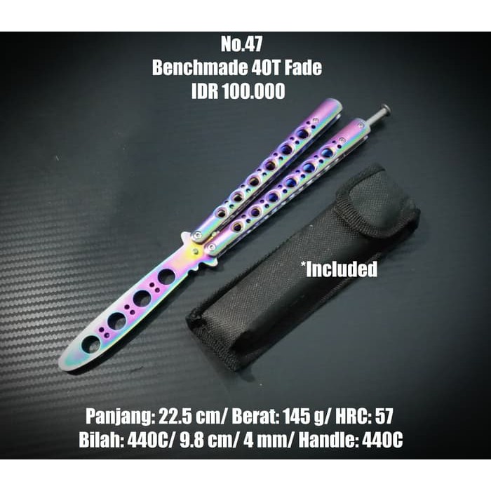 Pisau Balisong Trainer Benchmade 40T Fade