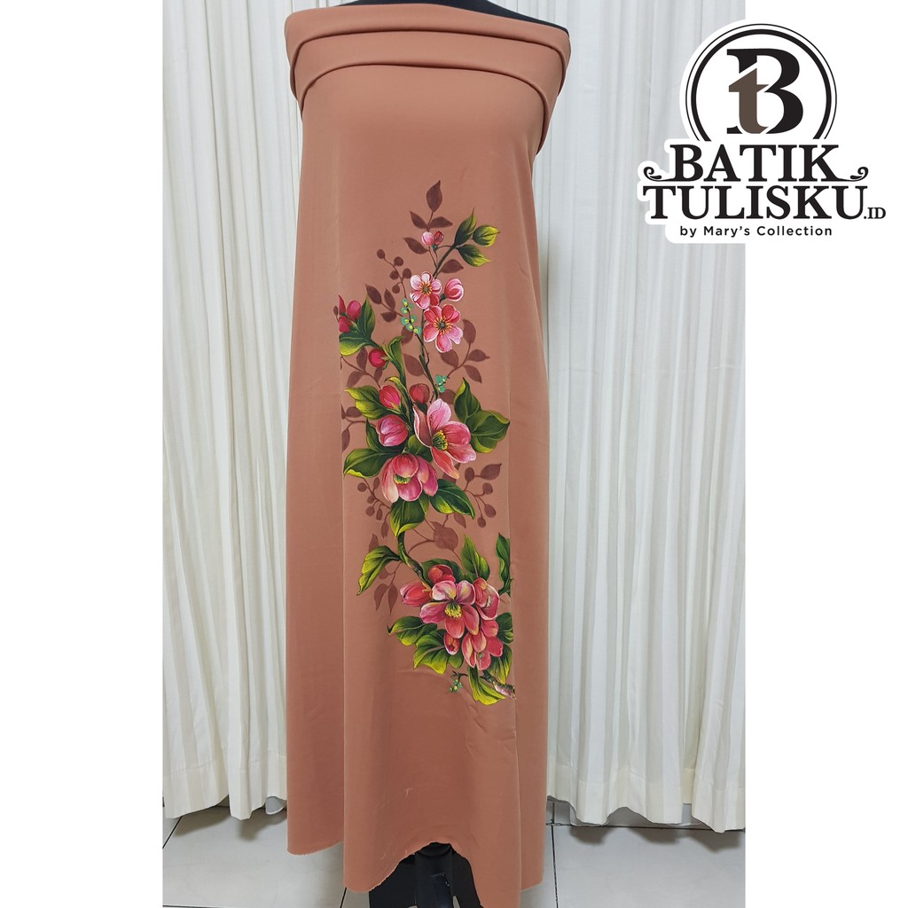 Kain Lukis Bunga Handmade Bahan Dress Pesta