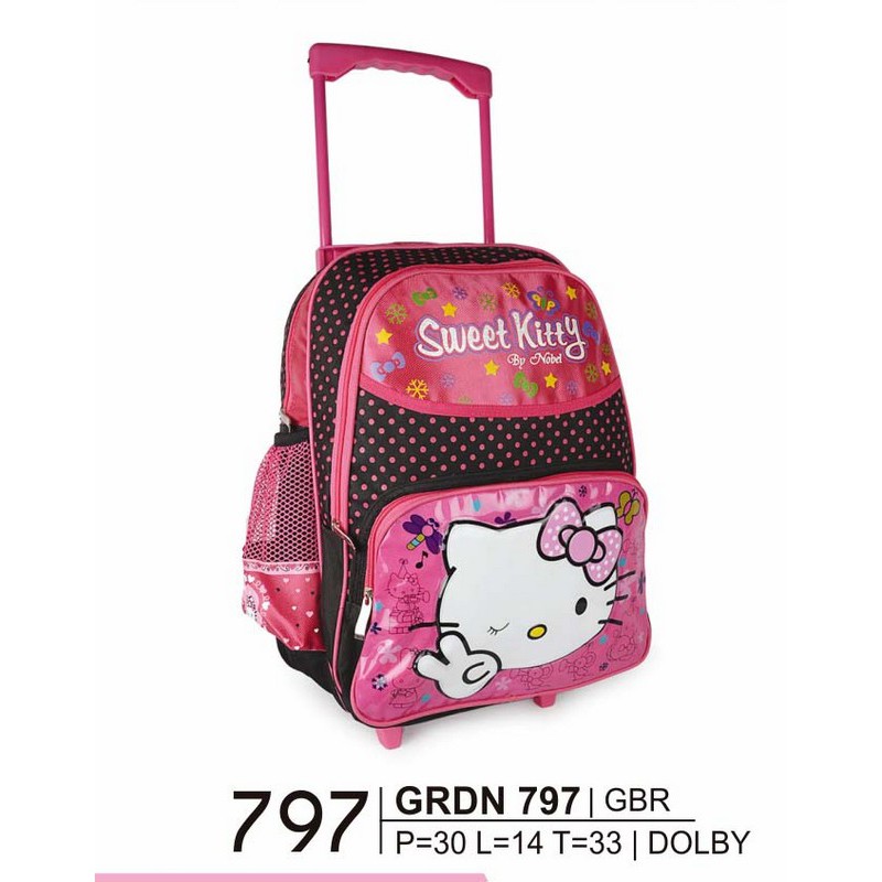 tas anak perempuan, tas sekolah anak perempuan, tas trolly hello kitty grdn 281