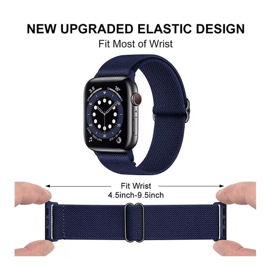 ADJUSTABLE Nylon Solo Loop Strap Apple Watch 38mm 40mm 41mm 42mm 44mm 45mmTali Jam iwatch series 1 2 3 4 5 6 7 se