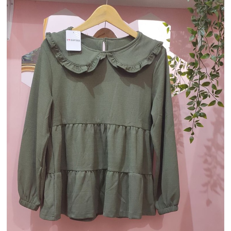 Atasan | Blouse Knit Kerah Korea Terbaru by Cavell