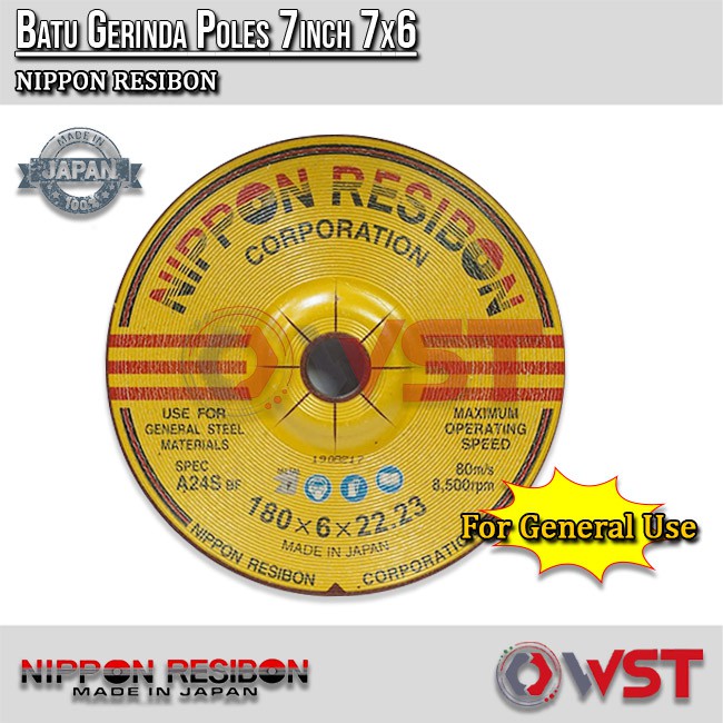Nippon Resibon Batu Gerinda Poles 7inch 7x6 / Grinding Wheel