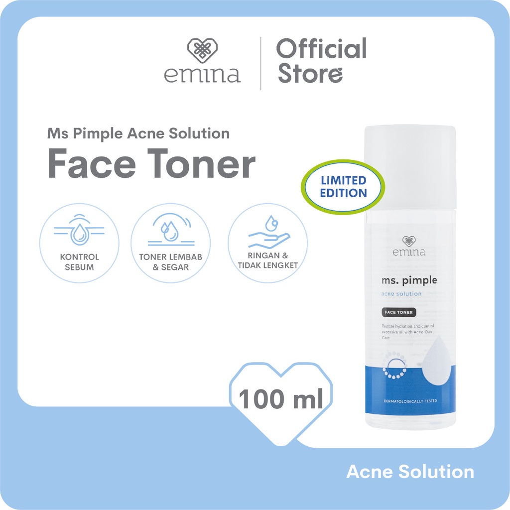 LIMITED EDITION! Emina Ms Pimple Face Toner 100 ml - Ratu Ghania's pick for Face Toner BISA COD