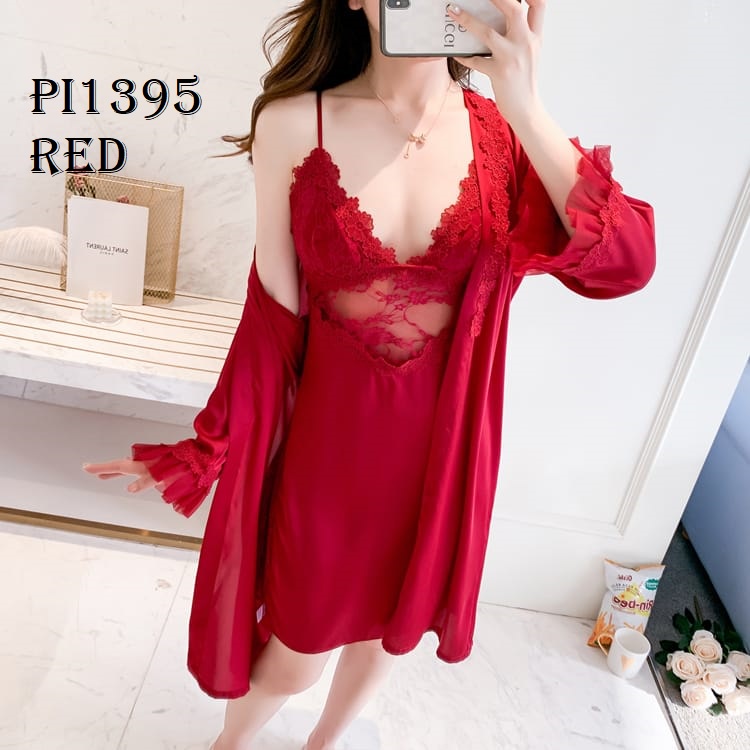 PIYAMA STELAN SUTERA LINGERIE + CARDIGAN PI1395