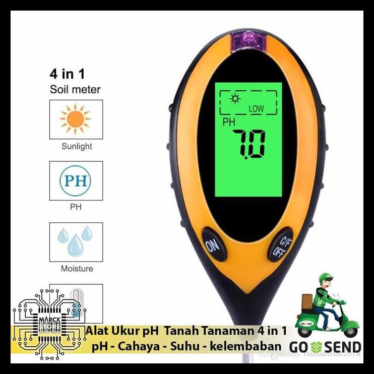 Jual Alat Ukur Ph Tanah 4 In 1 Ph Kelembaban Temperatur Intensitas ...