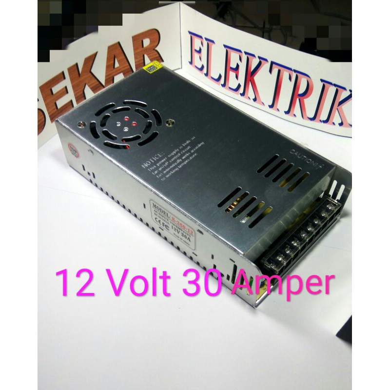 POWER SUPPLY/PSU 12 Volt 30Amper 380W switching jaring jaring kipas pendingin 30A 12V kualitas Bagus