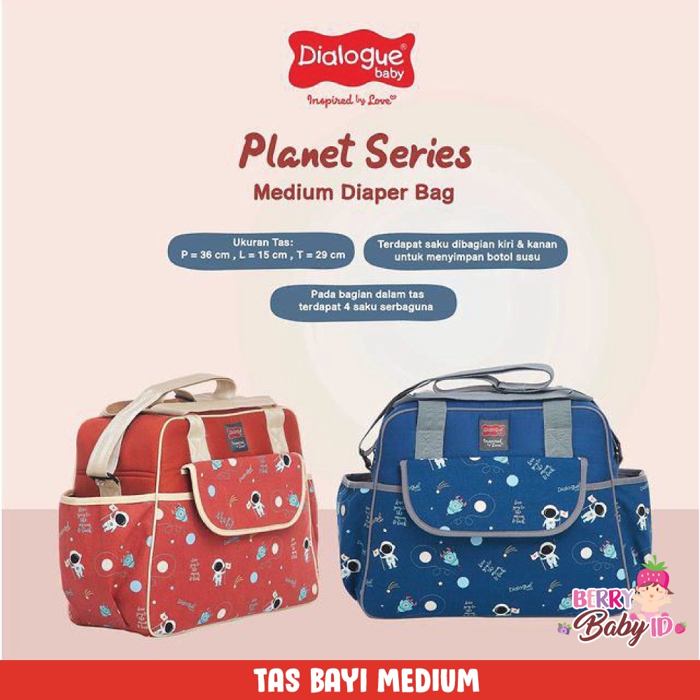 Dialogue Tas Bayi Medium Travel Bag Diaper Bag Planet Series DGT7252 Berry Mart