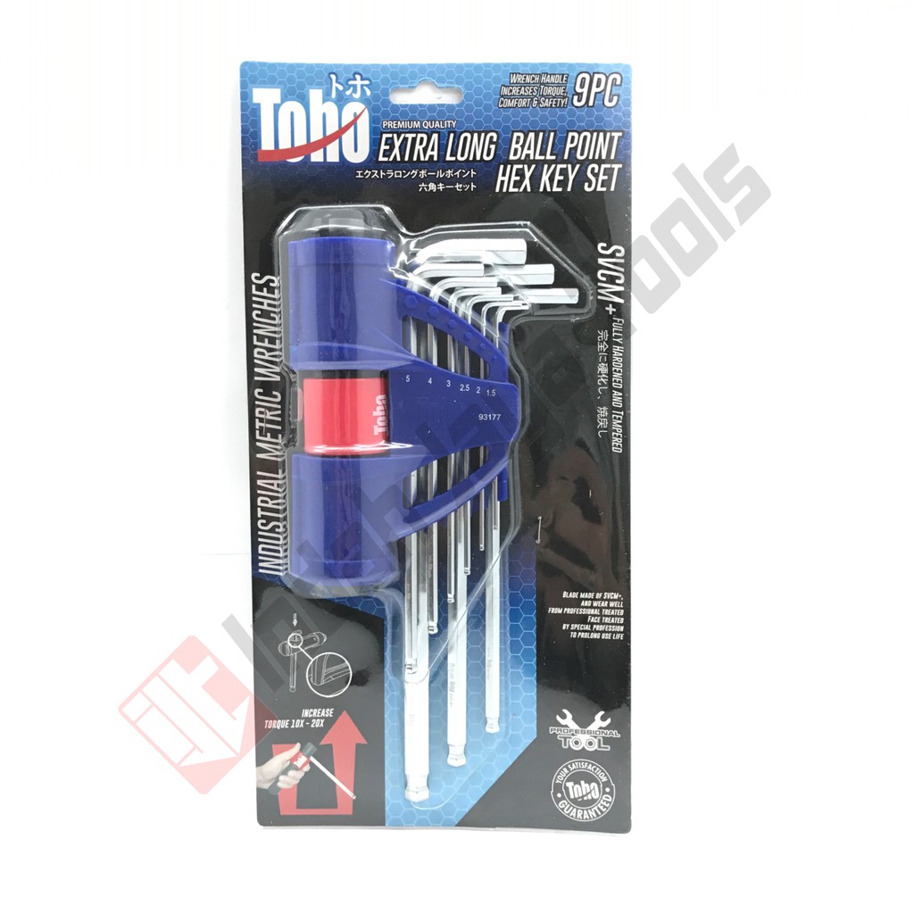 Kunci L Set Panjang Long Ballpoint 9 Pcs TOHO