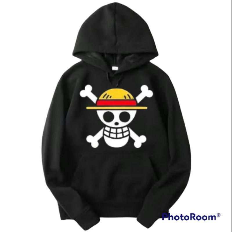 SWEATER HOODIE ANIME ONE PIECE/BAHAN PLEECE TEBAL/LOGO ONE PIECE/UNISEX PRIA WANITA/HOODIE MURAH SWEATER DISTRO