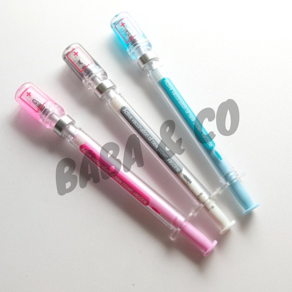 PULPEN SUNTIKAN VAKSIN PEN GEL SUNTIK BOLPEN UNIK BENTUK SUNTIKAN PENA UNIK BULPEN MURAH ALAT TULIS SEKOLAH ALAT TULIS KANTOR ATK MURAH BISA COD-4