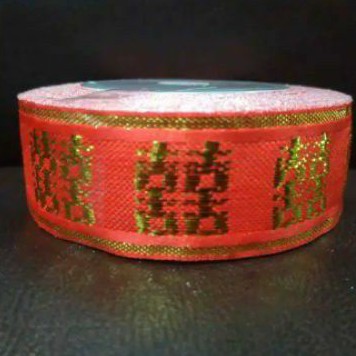 

pita merah xuang xi pita merah pernikahan 1inc