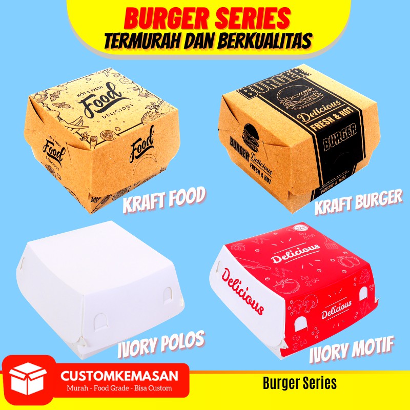 Box Burger Dus Burger Kemasan Burger Tempat Burger Paper Tray Burger Wadah Burger Shopee Indonesia