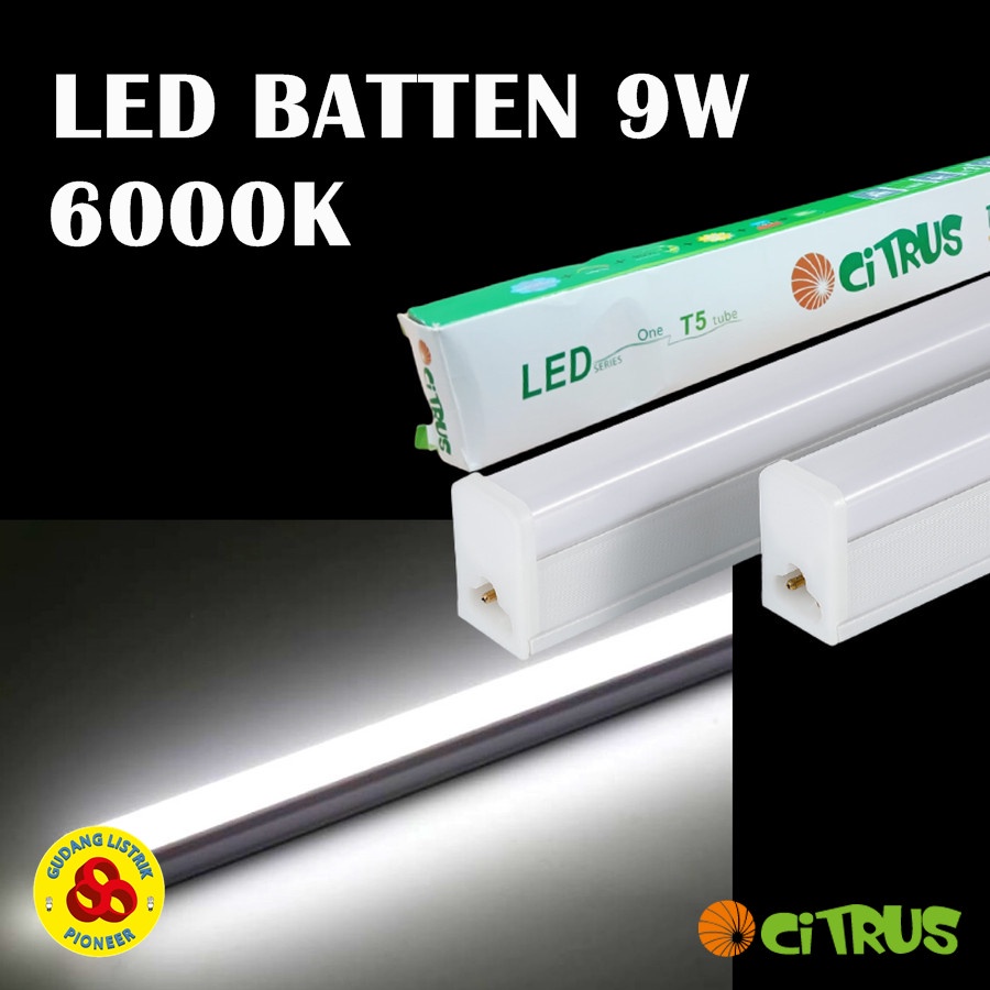 Citrus Lampu LED T5 Batten 9W 600mm Putih LED Tube 9 Watt 6000K