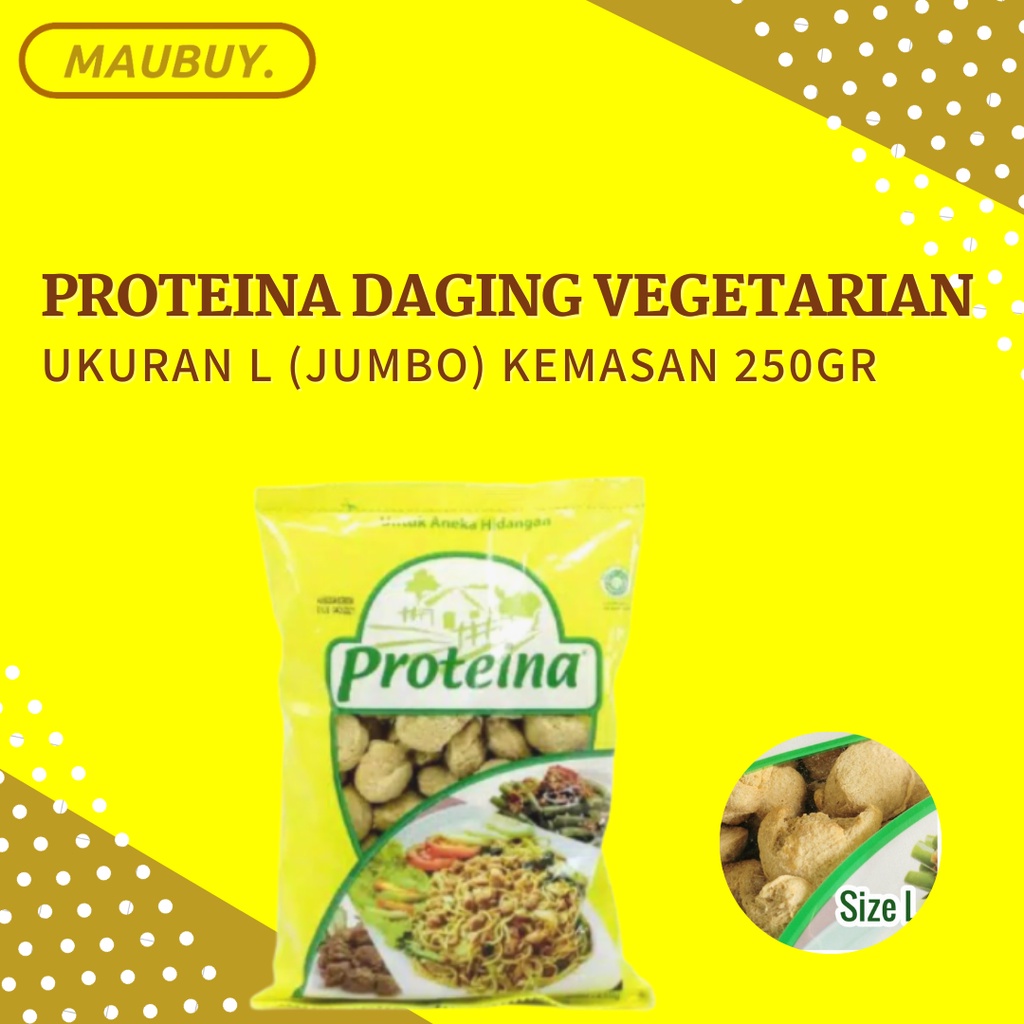 

PROTEINA DAGING NABATI UKURAN L/JUMBO VEGAN/VEGETARIAN KEMASAN 250GR