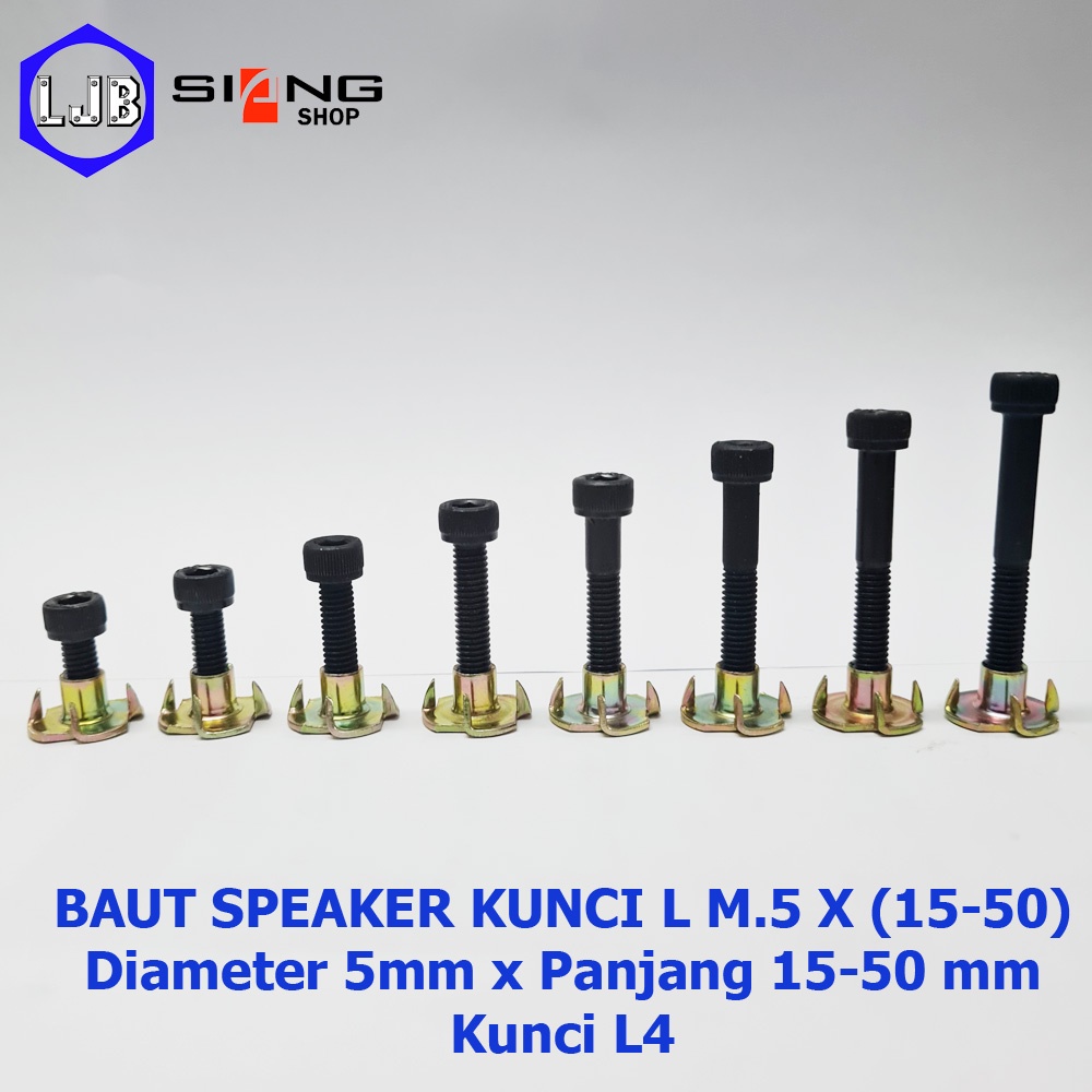 Baut Speaker Cakar Baut L M5 panjang 15 sd 50mm