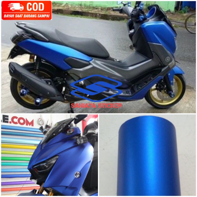 Sticker Skotlet Biru tua chrome doff Skotlet motor biru tua matte chrome Stiker motor biru