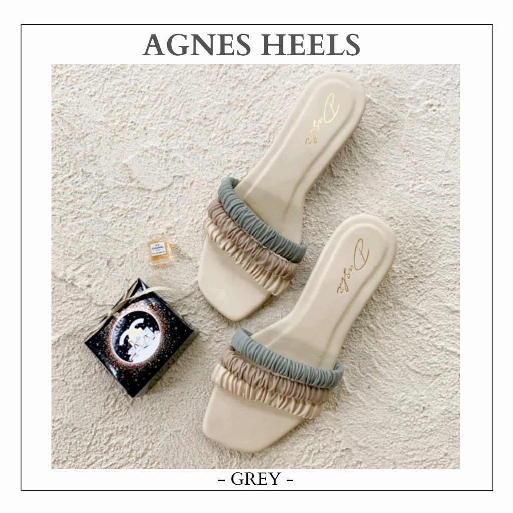 Agnes heels - Sandal kerut wanita hak tahu