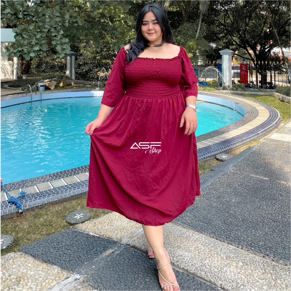 Dress Renata Wanita Jumbo Sabrina|Dress Sabrina Jumbi LD 120|Long Dress Sabrina Jumbo|Dress Sabrina 