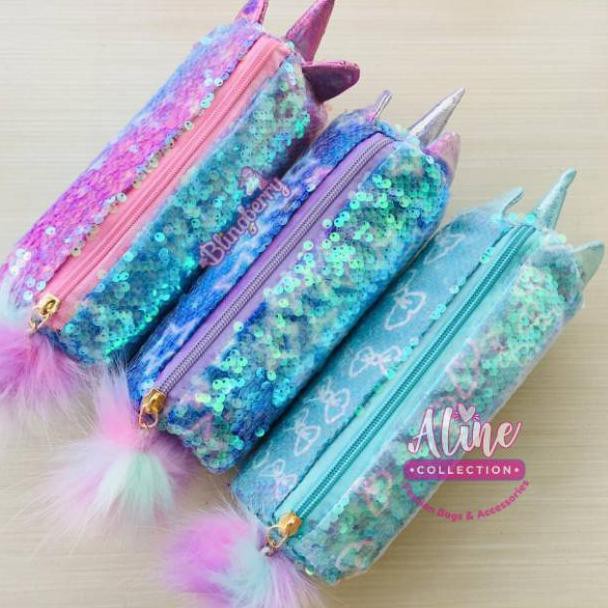 

ORIGINAL quality Kotak pensil unicorn sequin