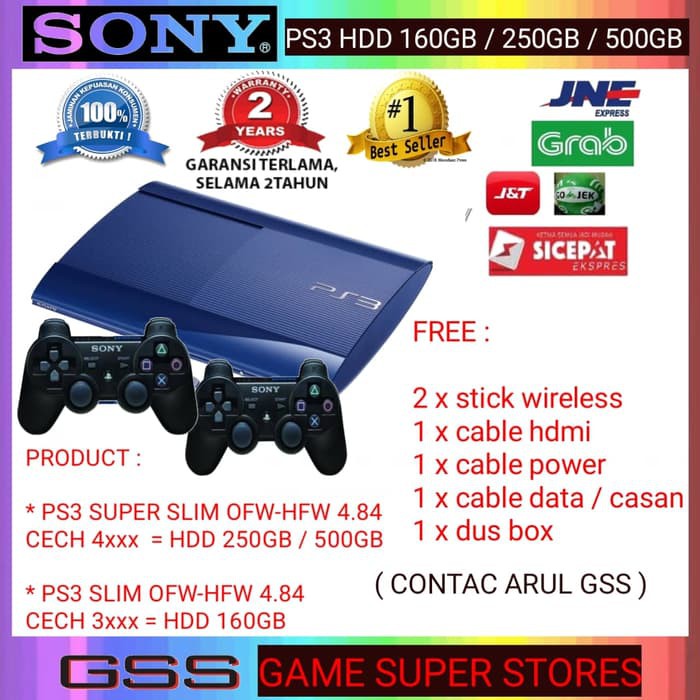 Ps3 ps 3 Playstation 3 Slim / Superslim Void sonY HDD 500GB/250GB/160GB