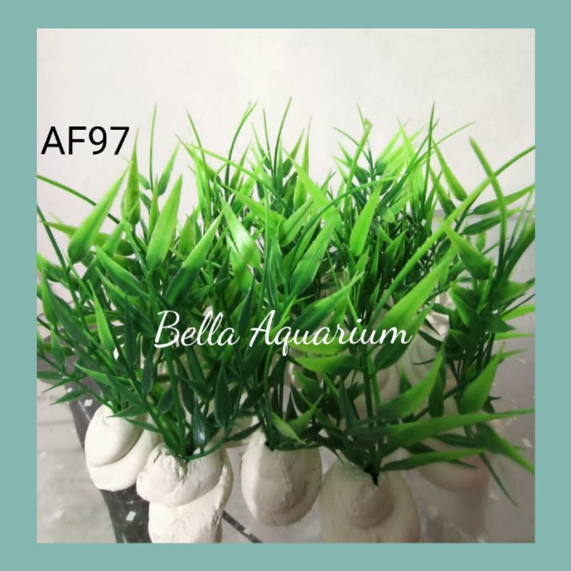 Daun Bambu Mini Plastik Hiasan Dekorasi Aquarium Aquascape