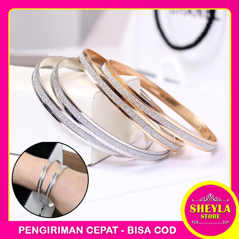 Gelang Fashion Titanium Kristal / Gelang Bangle Gelang Tangan Korean Import / Aksesoris Gelang Wanita / TV-14