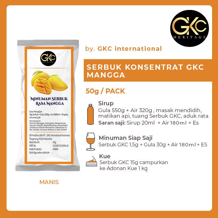 

Bubuk Sirup GKC "Rasa Mangga" 50g