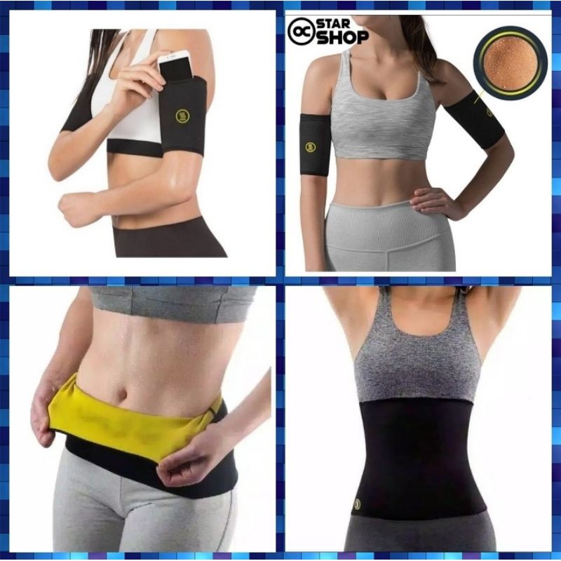 ( Hot Arm &amp; Wais Belt) Sabuk Pemanas Pinggang Korset pengecil Perut Plangsing Pembakar Lemak Pengencang Otot Chorset Prlangsing Korslet pelangsing Corset Wanita Slim wais Hot shaper belt