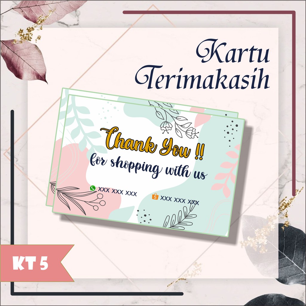 Thank you card custom | kartu ucapan | thanks card | gift card | kartu ucapan thank you for order