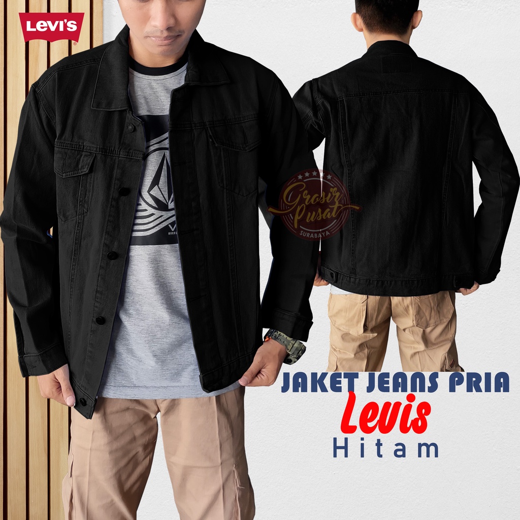 Jaket Jeans Merk LIVE S Hitam Premium M - XL