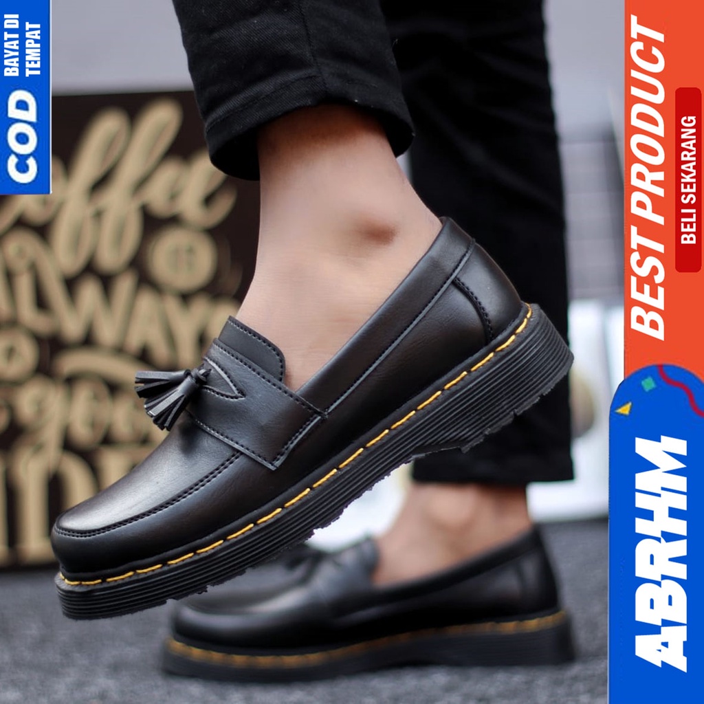 Sepatu Pantofel Kerja Kantor Formal Casual Hitam Pria Abrhm Daniel