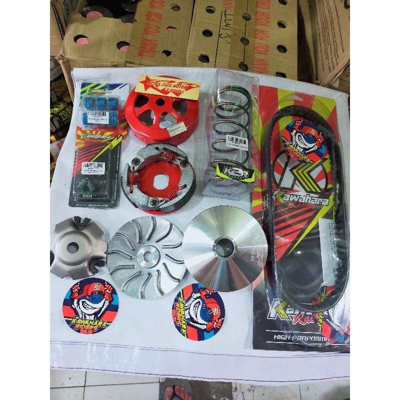 Paketan Cvt Kawahara racing Vario 125 Vario150 puley kampas ganda mangkok ganda vanbelt per Roller