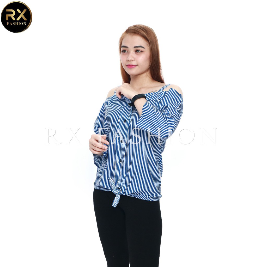 RX Fashion Nessa Sabrina Top bahan katun fit L 1H