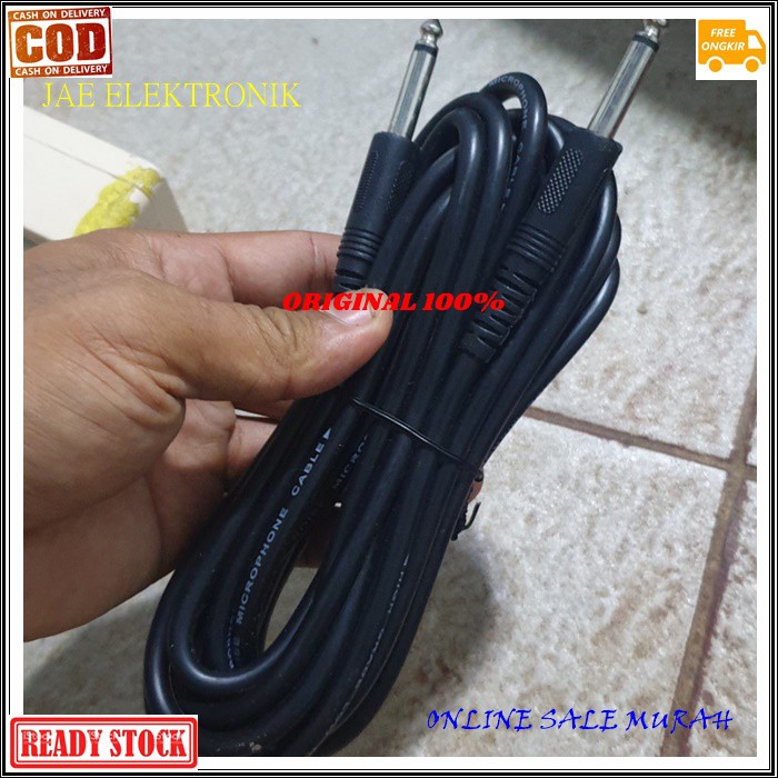 G510 Kabel GITAR mic 5 meter ORIGINAL G510 jack akay akai guitar Bass Keyboard mic wireles receiver jek akai jack konektor adapter converter konverter splitter universal sambungan penyambung male multi G510  6,5 mm  Low Noise Walaupun di Gain yang tinggi.