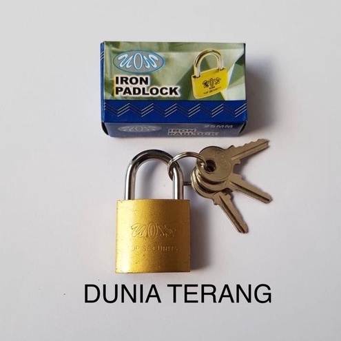 Gembok Besi CAT KUNING VION 25mm kotakan - Gembok Koper Tas Pintu Laci Lemari  Kuning Kecil Mini 25mm -  Yellow Iron Padlock 25mm