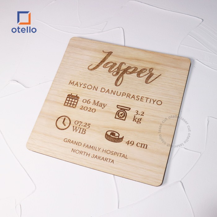 Otello - Baby Hospital Board Biodata Papan Nama Bayi Newborn Baby Letter Board Custom Dekorasi Kids