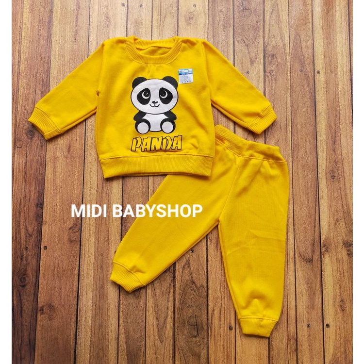 Setelan Jaket Bayi 1 - 2 Tahun / Setelan Sweater Bayi Motif Panda Halus dan Hangat