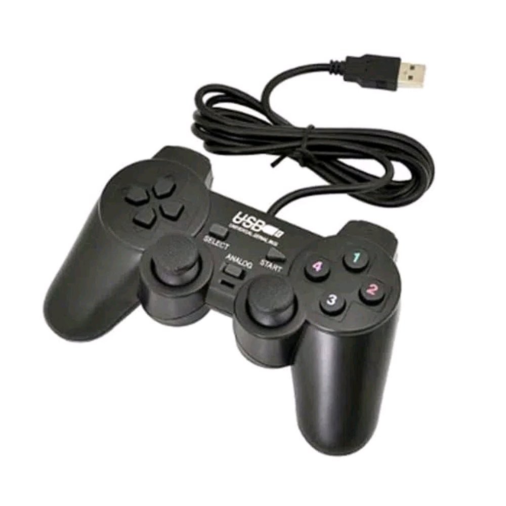 GAMEPAD GETAR HITAM SINGLE STIK GAME BLACK GETAR TURBO JOYSTICK ANALOG CONTROLLER