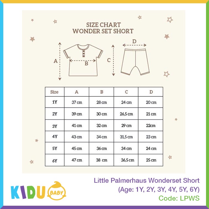 Little Palmerhaus Wonderset Short Baju Bayi Baju Anak Lengan Pendek Celana Pendek Kidu Baby