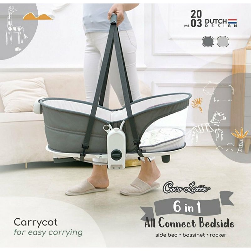 Ayunan Bayi Cocolatte 6 in 1 All Connect Bedside Side Bed Bassinet Rocker