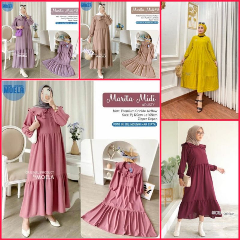 VNS MIDI DRESS CRINKLE/COD/BUSUI
