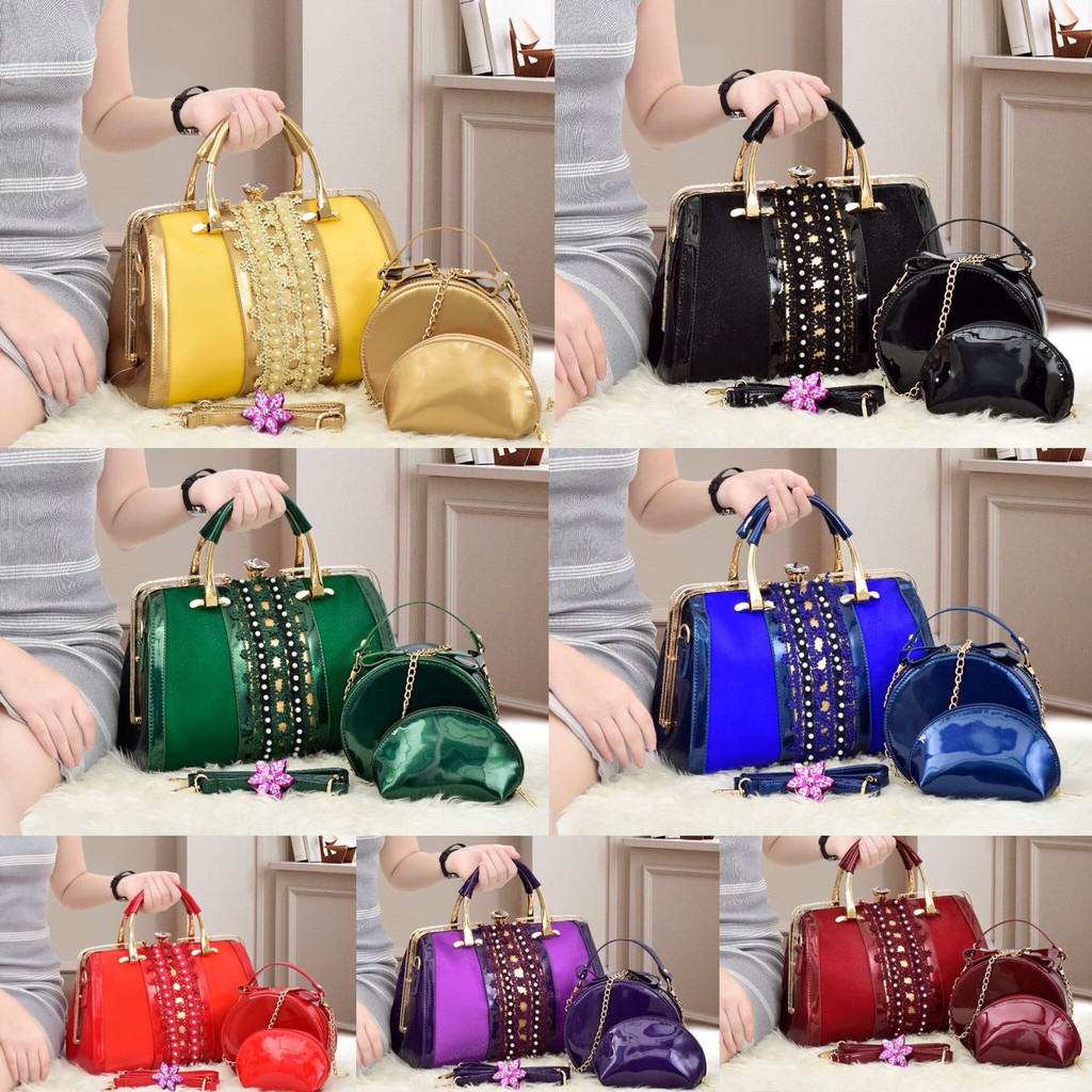 TURUN HARGA  VB Behel Brokat 3308# DEN HANDBAG IMPORT TAS WANITA TAS KANTOR TAS ELEGANT GUDANG TAS