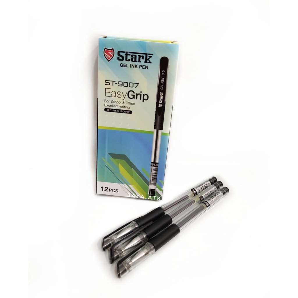 PULPEN GEL 0.5 BOLPEN BALLPOINT GEL STARK ST-9007 HITAM MURAH