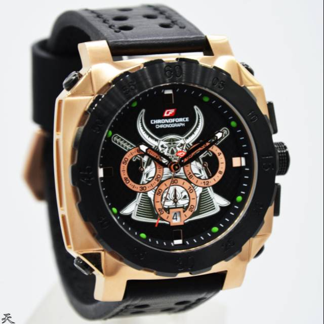 Jam Tangan Pria Chronoforce 5296 Silver Leather Kulit Original Murah