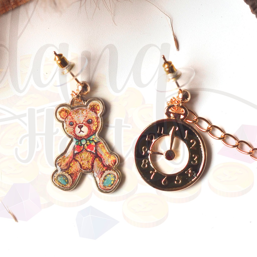 Anting Tusuk Bear and Clock GH Earing Premium 203133