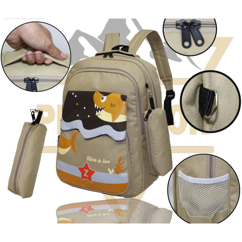 tas sekolah anak TK SD cowok cewek-tas sekola Fashion Anak/ Ransel Anak karakter shark/Tas Ransel Sekolah/Tas Anak Perempuan Laki