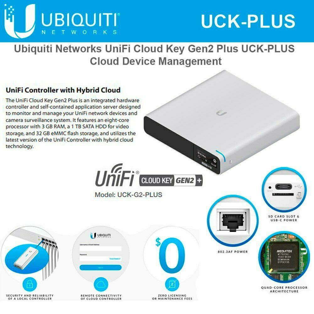 Ubiquiti UCK G2 Plus UniFi Cloud key Gen2 Plus