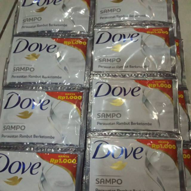 Dove shampo 9ml renteng isi 12 sachet